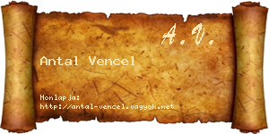 Antal Vencel névjegykártya