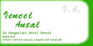 vencel antal business card